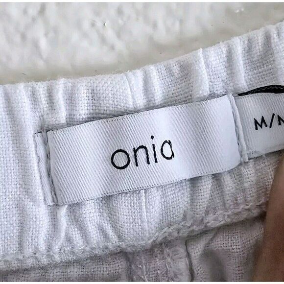 Onia Ella Linen Blend Beach Pants in White  Size Medium - Picture 3 of 9